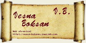 Vesna Bokšan vizit kartica